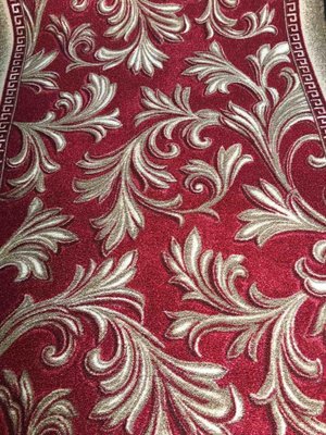Ворсовая ковровая дорожка на отрез (бордового цвета с узором) 84199 фото
