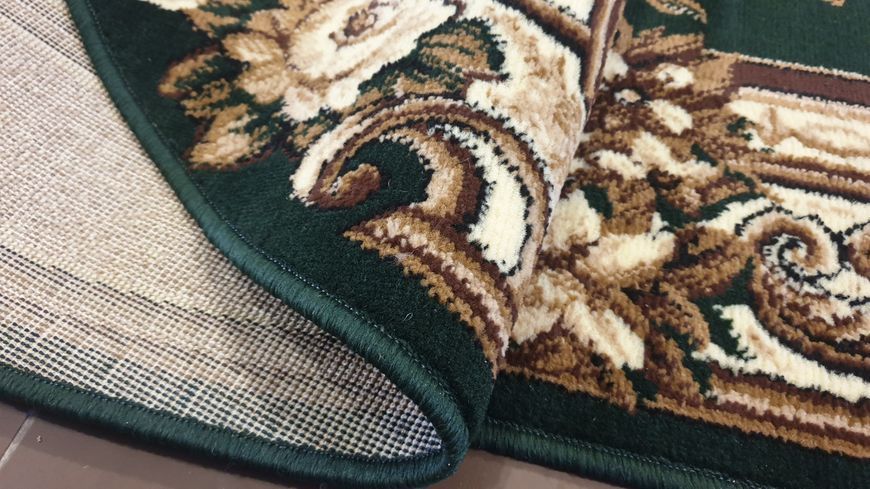 Килим з ворсом 6.5 мм. зеленого кольору овальний 322-32о фото