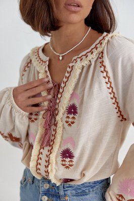 Вышиванка с бахрамой женская 10000-232 фото