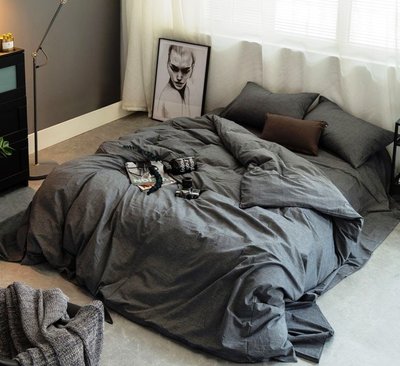 Двоспальне постільна білизна "Графіт" G14 фото