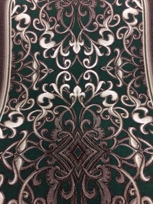 Ворсова килимова доріжка на відріз (зеленого кольору з малюнком) 84192 фото