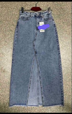 Юбка джинсовая макси голубого цвета 10000-143 фото