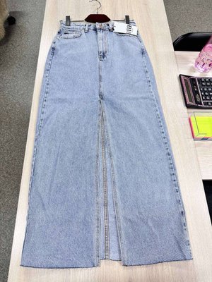Джинсовая макси юбка с разрезом 10000-184 фото